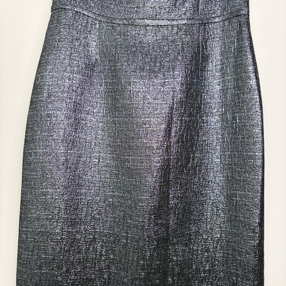 Rickie Freeman for Teri Jon Blue Silver Slit Gown - Picture 8 of 16